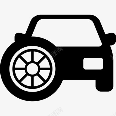带备胎的汽车运输工具汽车图标图标