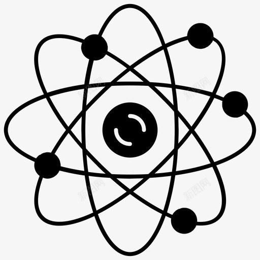 原子分子核图标svg_新图网 https://ixintu.com 分子 原子 学校和教育字形 核 物理 研究