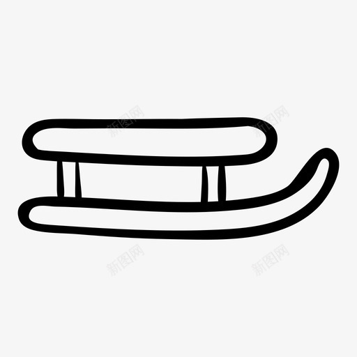 雪橇冬天图标svg_新图网 https://ixintu.com 冬天 雪橇