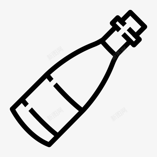 白葡萄酒瓶葡萄酒轻线图标svg_新图网 https://ixintu.com 白葡萄酒瓶 葡萄酒轻线