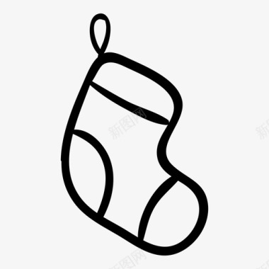 圣诞袜衣服袜子图标图标