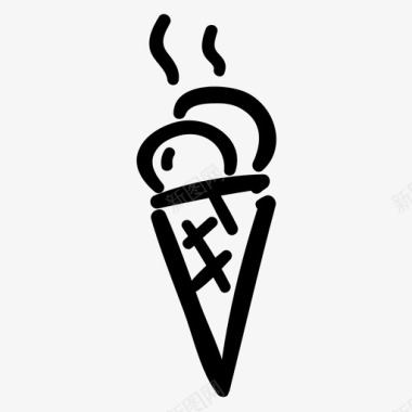 冰淇淋筒冰激凌冷图标图标