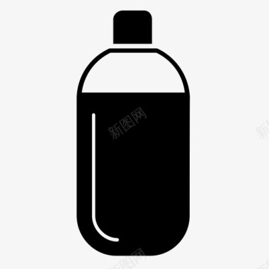 中型瓶玻璃液体图标图标