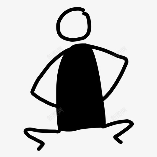 坐着身影手绘图标svg_新图网 https://ixintu.com 人 人的图形在运动中手绘 坐着 手绘 棍子 身影 闲逛