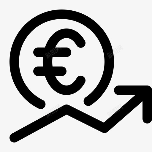 欧元价值箭头波动图标svg_新图网 https://ixintu.com 变化 市场 欧元价值 波动 箭头 货币线图标设置