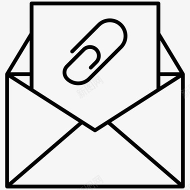 电子邮件附件收件箱信件图标图标