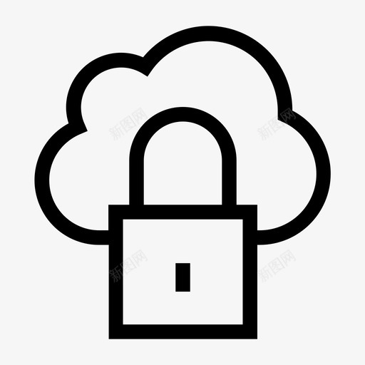 锁云计算图标svg_新图网 https://ixintu.com 云 计算 锁