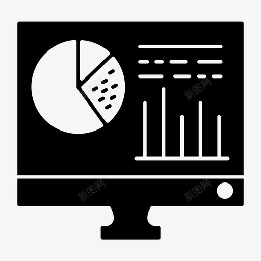 监视器业务图表图标svg_新图网 https://ixintu.com 业务 业务和办公字形 图表 监视器 统计 计算机