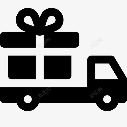礼物递送货物卡车图标svg_新图网 https://ixintu.com 包装 卡车 电子商务立体图标 礼物递送 货物 运输