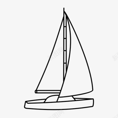 游艇帆船船图标图标