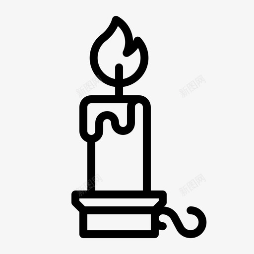 蜡烛烛台装饰图标svg_新图网 https://ixintu.com 圣诞线 火焰 烛台 蜡烛 装饰