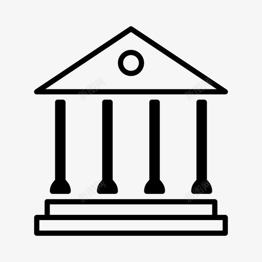 政府银行方向图标svg_新图网 https://ixintu.com 博物馆 地点 政府 方向 银行