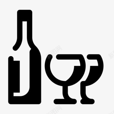酒玻璃杯葡萄酒图标图标