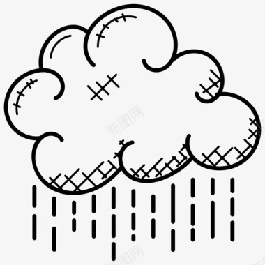 雨和云大雨雨天图标图标
