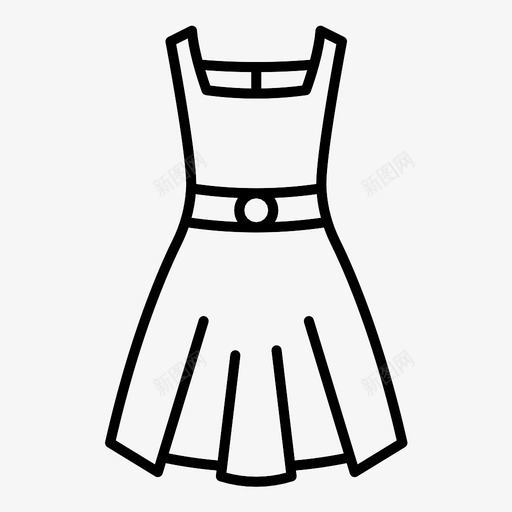 衣服时装短裙图标svg_新图网 https://ixintu.com 女人 时装 短裙 衣服