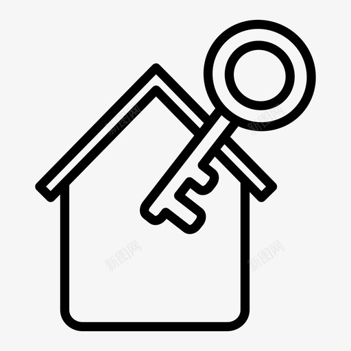 房屋钥匙移交贷款图标svg_新图网 https://ixintu.com 开放房屋 房屋钥匙 移交 贷款