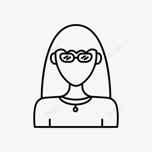 长发女头像眼镜图标svg_新图网 https://ixintu.com 头像 头像女 用户 眼镜 长发 长发女