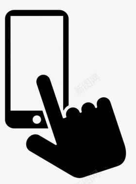 触摸电话手指互动图标图标