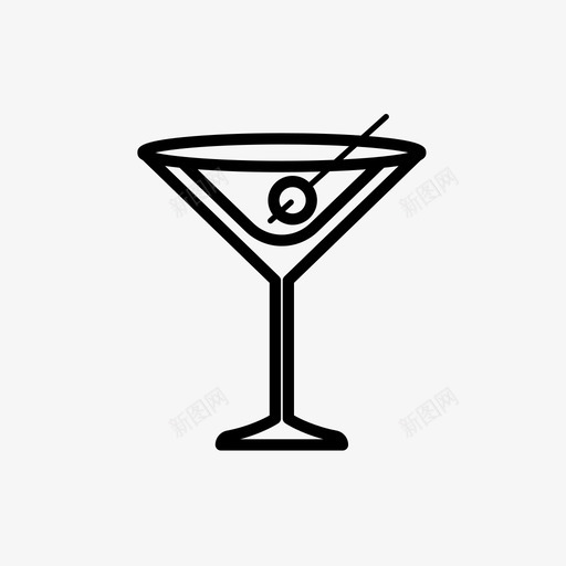 鸡尾酒玻璃杯橄榄图标svg_新图网 https://ixintu.com 橄榄 玻璃杯 饮料套装2 鸡尾酒