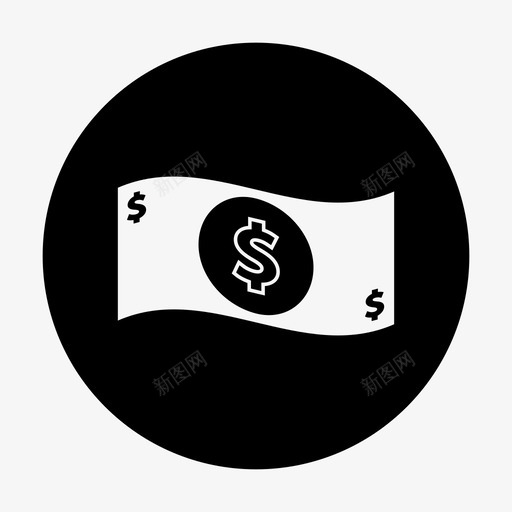 钱钞票美元图标svg_新图网 https://ixintu.com 价格 支付 美元 金钱圈 钞票 钱