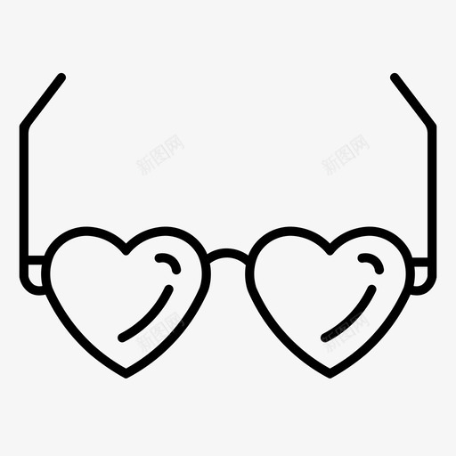 心形眼镜服装心形图标svg_新图网 https://ixintu.com 心形 心形眼镜 新年 服装 派对
