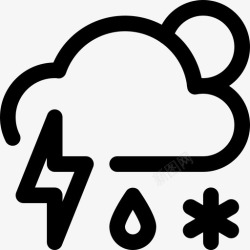 水滴天雷电冻雨天多云水滴图标高清图片
