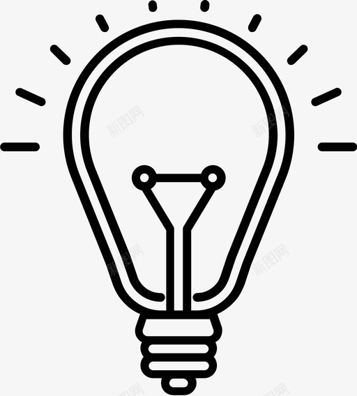 想法电天才图标svg_新图网 https://ixintu.com 天才 学校 想法 打开 灯泡 电