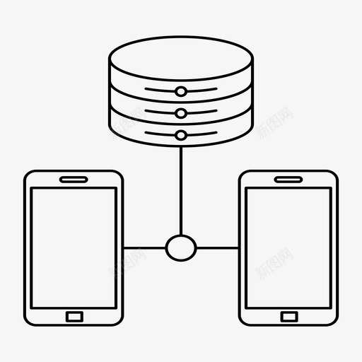 网络数据电话图标svg_新图网 https://ixintu.com 数据 智能手机 服务器 电话 网络 网络和托管