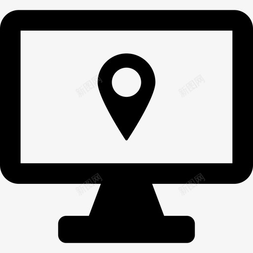 位置监视器地图和标志共享图标svg_新图网 https://ixintu.com 位置监视器 共享 地图和标志