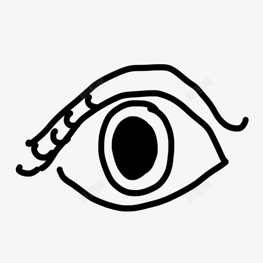 眼睛绘画面部图标svg_新图网 https://ixintu.com 手绘 手绘对象 眼睛 绘画 面部