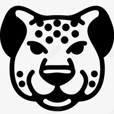 美洲虎脸猫科哺乳动物豹子图标图标