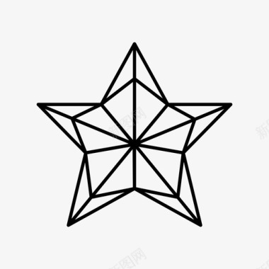 星星装饰五角大楼图标图标