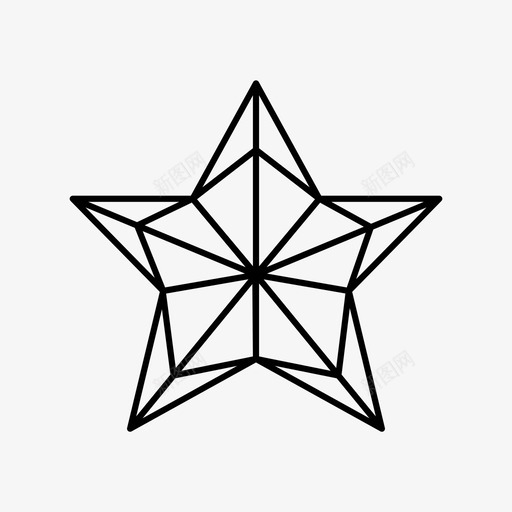 星星装饰五角大楼图标svg_新图网 https://ixintu.com 五角大楼 圣诞之星 圣诞节 多边形 星星 装饰