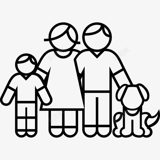 家庭儿子和狗父母宠物图标svg_新图网 https://ixintu.com 宠物 家庭儿子和狗 家庭线v2 父母