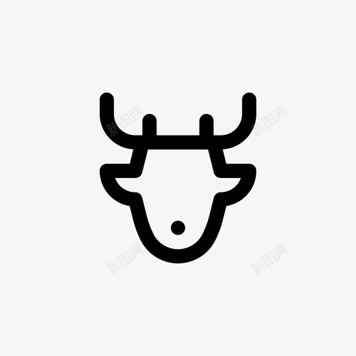 鹿像素完美线条图标svg_新图网 https://ixintu.com 像素完美线条 鹿 黑白的鹿