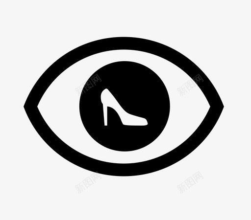 手表风格眼睛鞋跟图标svg_新图网 https://ixintu.com 全神贯注 动词 手表风格 痴迷 看 眼睛 鞋跟