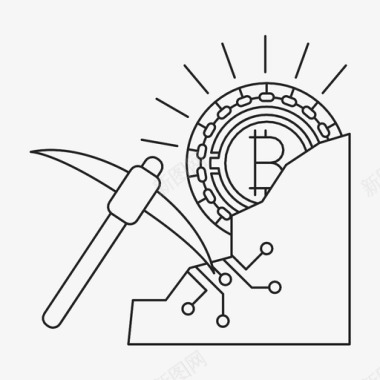 比特币挖掘货币去中心化图标图标
