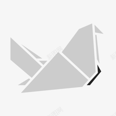 鸽子动物折叠图标图标