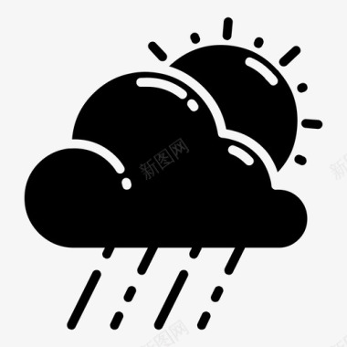 晴雨天气天气字形图标图标