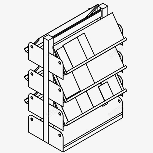 图书馆书架书店期刊图标svg_新图网 https://ixintu.com 书店 图书馆书架 报纸 期刊