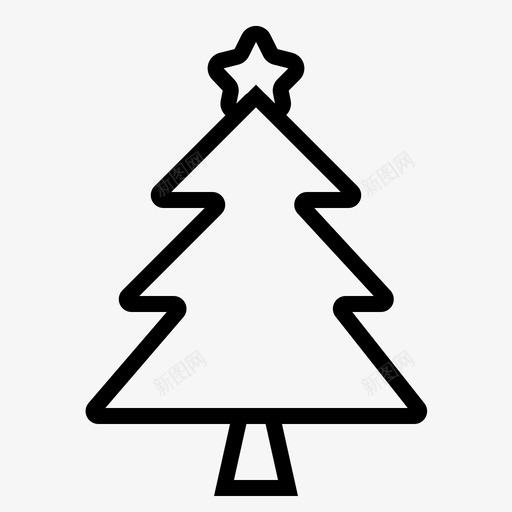 圣诞树星星冬天图标svg_新图网 https://ixintu.com 冬天 圣诞树 星星