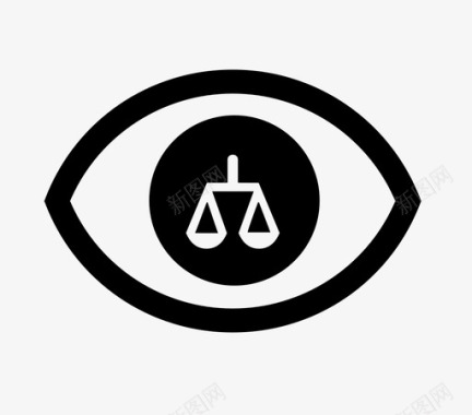 注意正义眼睛法律图标图标