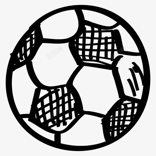 足球绘画手绘图标svg_新图网 https://ixintu.com 手绘 绘画 足球 运动