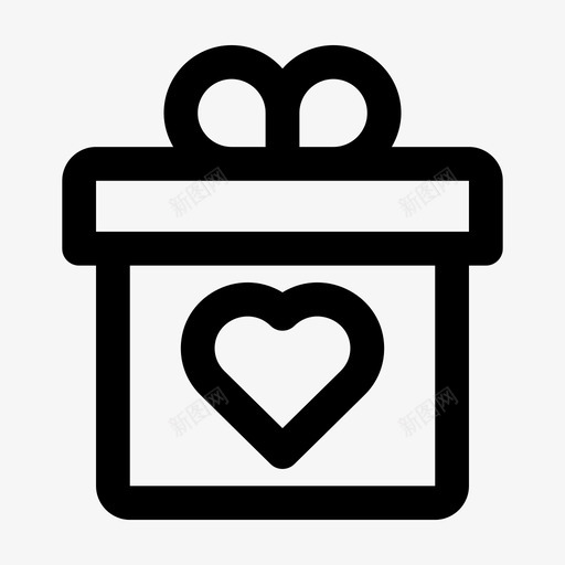 礼物盒子心形图标svg_新图网 https://ixintu.com jumpicon婚礼粗体线条 婚礼 心形 爱情 盒子 礼物