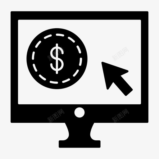 按点击付费业务计算机图标svg_新图网 https://ixintu.com 业务 业务和办公字形 在线 按点击付费 支付 显示 计算机