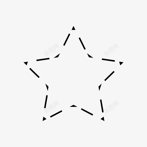星形虚线形状图标svg_新图网 https://ixintu.com 几何形状 形状 星形 虚线