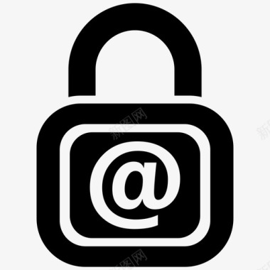 电子邮件安全锁互联网安全图标图标