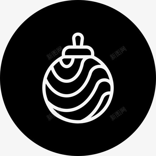 圣诞饰品球铃铛图标svg_新图网 https://ixintu.com 圣诞线圆差 圣诞饰品 球 装饰 铃铛
