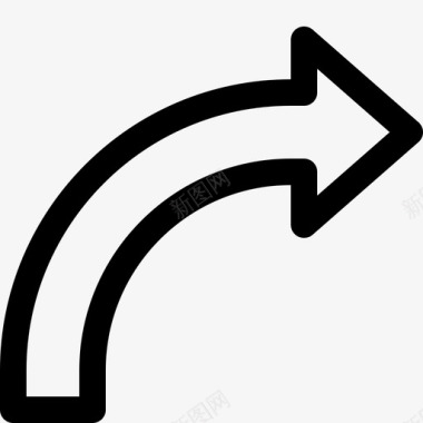 右曲线箭头方向路标图标图标