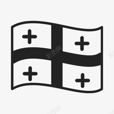 格鲁吉亚国旗国家十字架图标图标